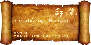 Szomolányi Mariann névjegykártya